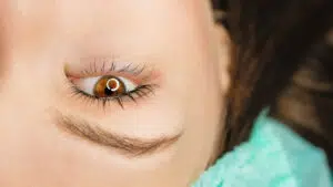 Brown color eyes with beautiful eyelashes