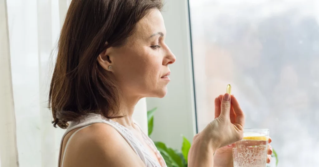 Women having a pills