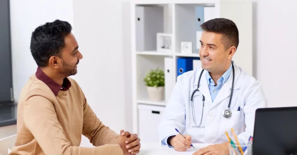 Diabetes Patient consulting with a doctor